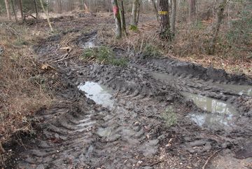 Villewald - Bodenschäden durch schwere Fahrzeuge.