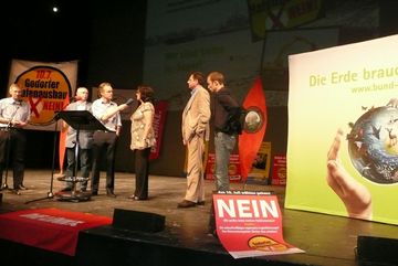 2011: Infoabend gegen den Ausbau des Godorfer Hafens.
