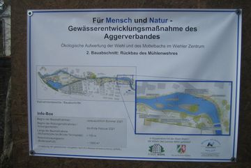 Infoschild am Wiehler Mühlenwehr.