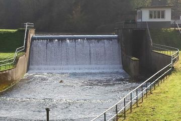 Stauwehr an der Agger in Osberghausen.